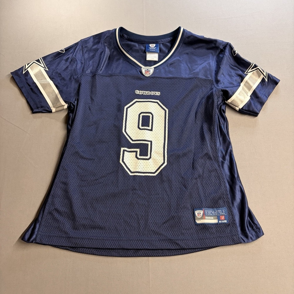 Tony Romo 9 Dallas Cowboys Reebok On Field Womens L Navy NFL Jersey Y2K 7165W